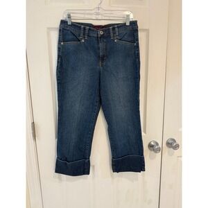 Gloria Vanderbilt Denim Capri Jeans Cuffed Hem Relaxed Fit‎ Size 10
